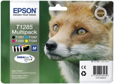 T12854010 Tintapatron multipack Stylus S22, SX125 nyomtatókhoz, EPSON, b+c+m+y, 16,4ml