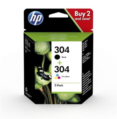 3JB05AE Tintapatron multipack Deskjet 2620, 2630 nyomtatókhoz, HP 304, fekete+színes, 120+100 oldal